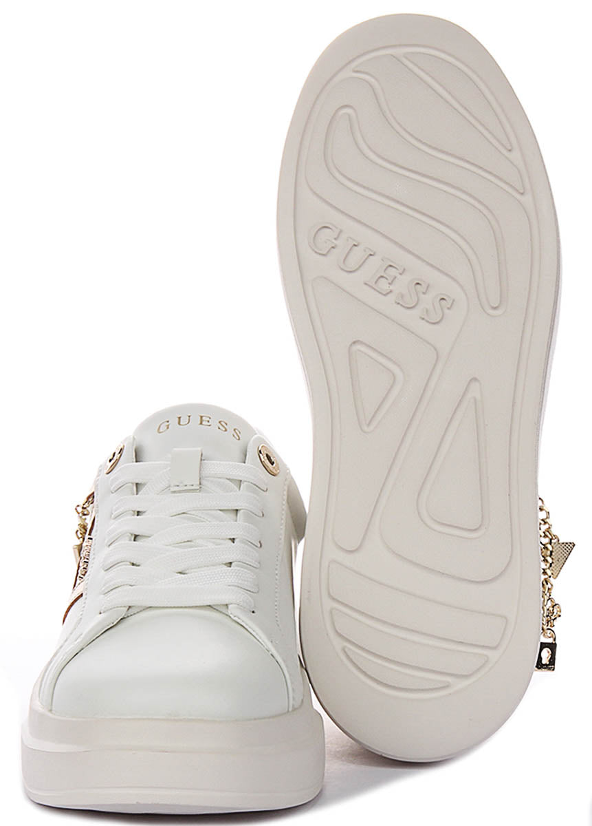 Guess Ebetts In White Gold For Women Sneaker