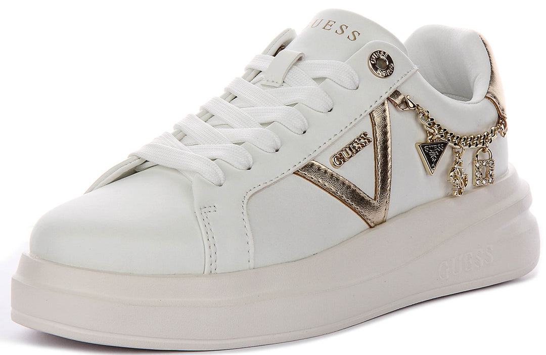 Guess Ebetts In White Gold For Women Sneaker