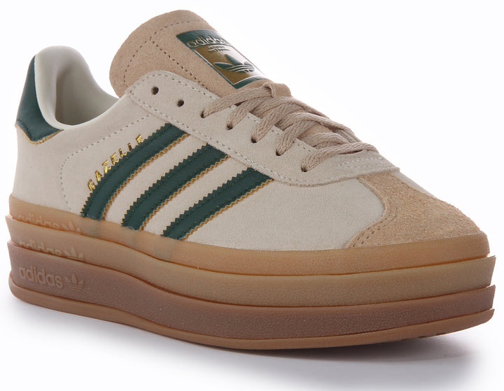 Adidas Gazelle Bold In White Green For Women