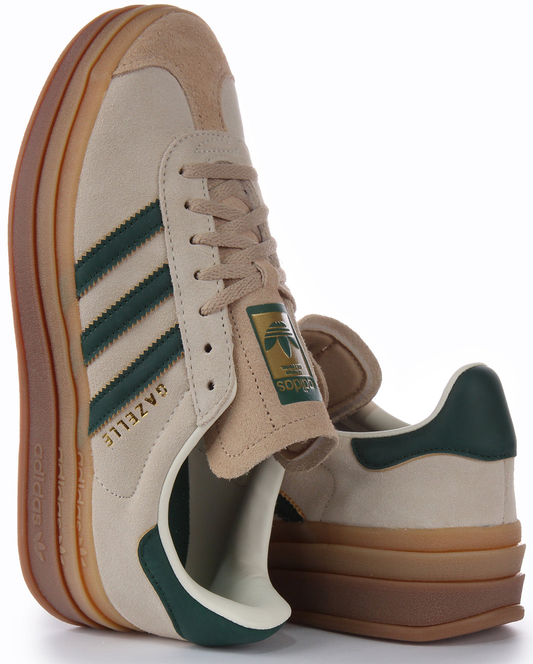 Adidas Gazelle Bold In White Green For Women