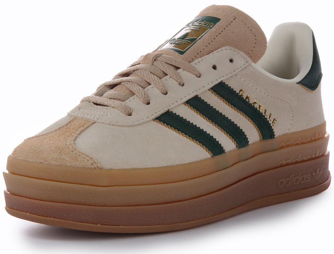 Adidas Gazelle Bold In White Green For Women