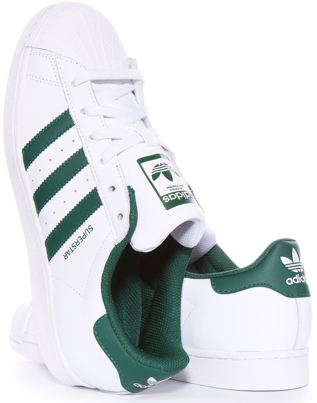 Adidas Superstar Stile da Basket Scarpe da Ginnastica da Uomo In Bianco Verde