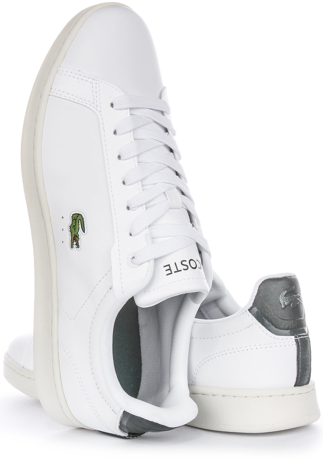 Lacoste Carnaby Pro Herren Ledersneaker in Weiß Grün