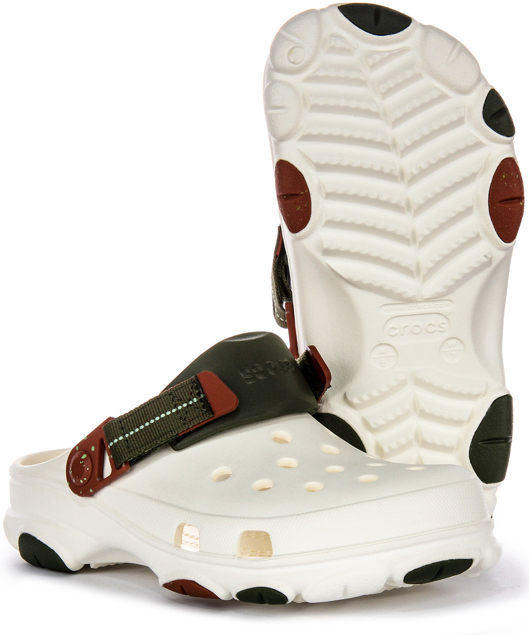 Crocs All Terrain Clog In White Green