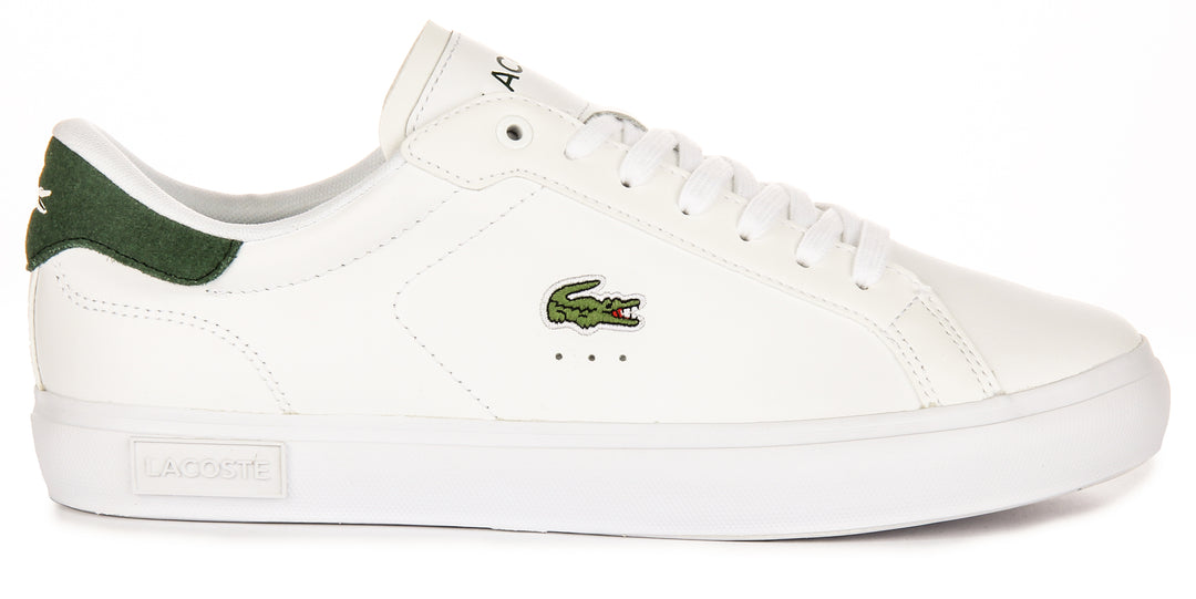 Lacoste Powercourt In White Green For Men Court Inspired Trainer
