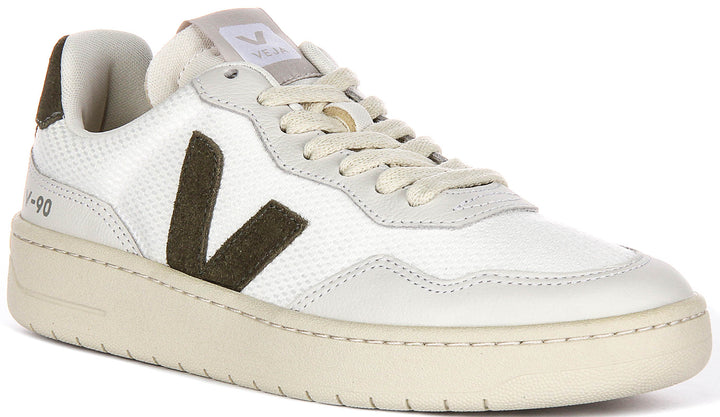 Veja V-90 B-mesh In White Green For Men