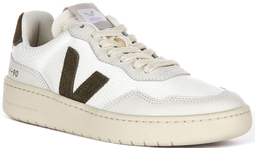 Veja V-90 B-mesh In White Green For Men