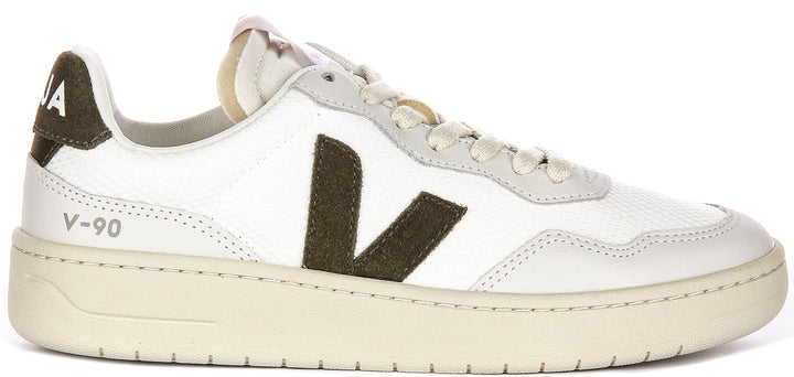 Veja V-90 B-mesh In White Green For Men