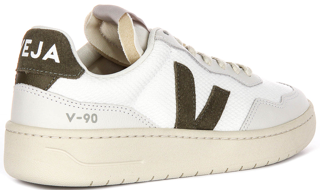 Veja V-90 B-mesh In White Green For Men