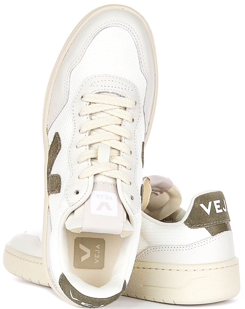 Veja V-90 B-mesh In White Green For Men