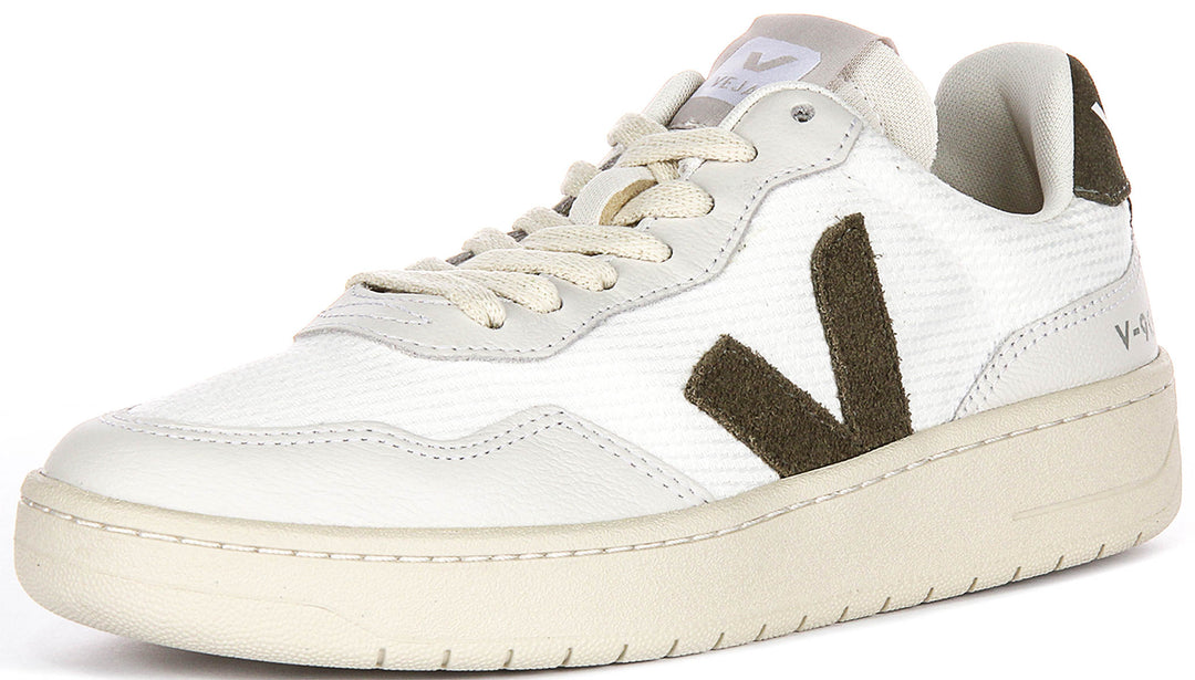 Veja V-90 B-mesh In White Green For Men