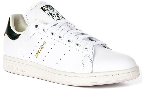 Adidas Stan Smith In White Green For Men | Lace up Court Trainers   4feetshoes