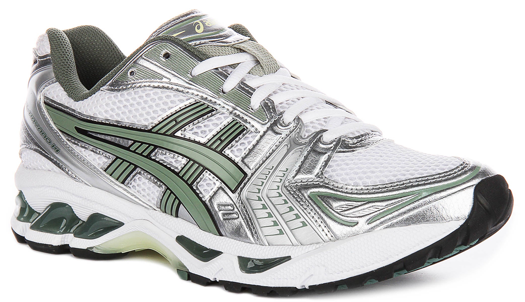 靴 Asics Gel-Kayano 14 White/Green Asics Gel Kayano 14 In White Sage | Mesh Trainers Gel Cushion