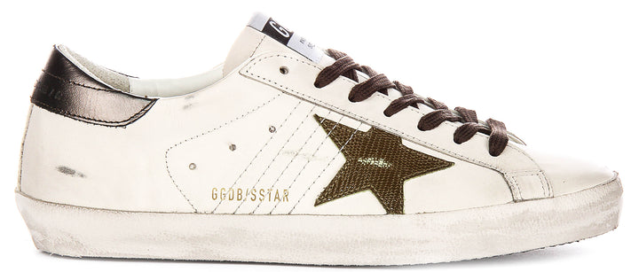 Golden Goose Super Star In White Green For Men