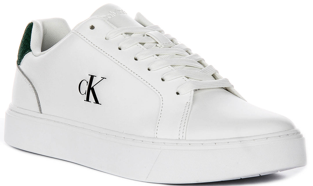 Calvin Klein Jeans Classic Cupsole In White Green For Men