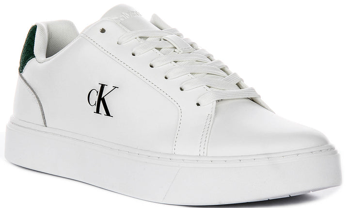Calvin Klein Jeans Classic Cupsole In White Green For Men