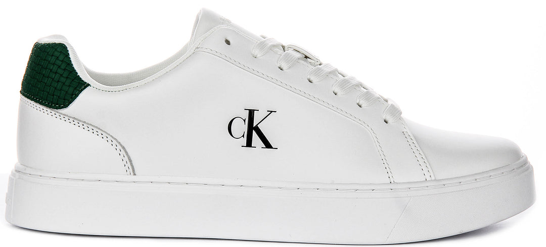 Calvin Klein Jeans Classic Cupsole In White Green For Men