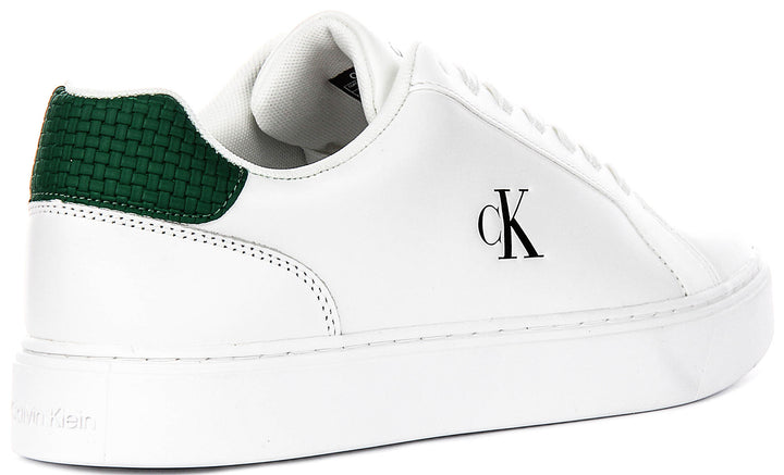 Calvin Klein Jeans Classic Cupsole In White Green For Men