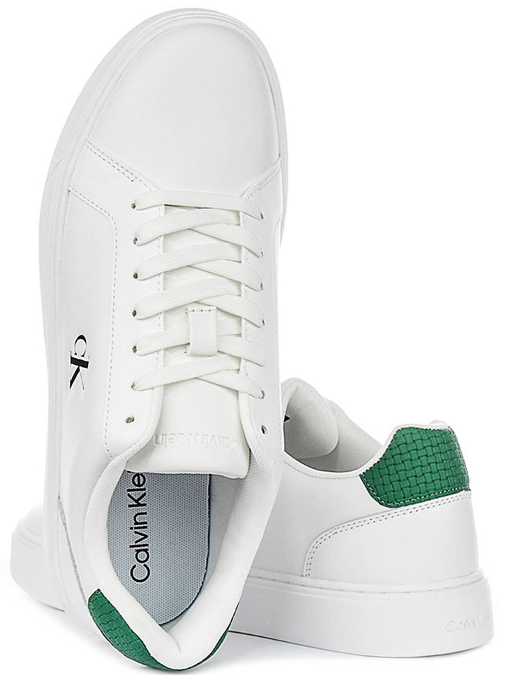 Calvin Klein Jeans Classic Cupsole In White Green For Men