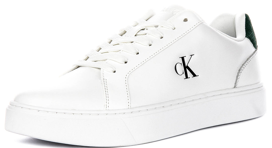 Calvin Klein Jeans Classic Cupsole In White Green For Men