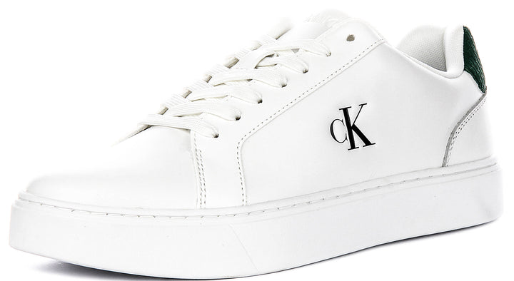 Calvin Klein Jeans Classic Cupsole In White Green For Men