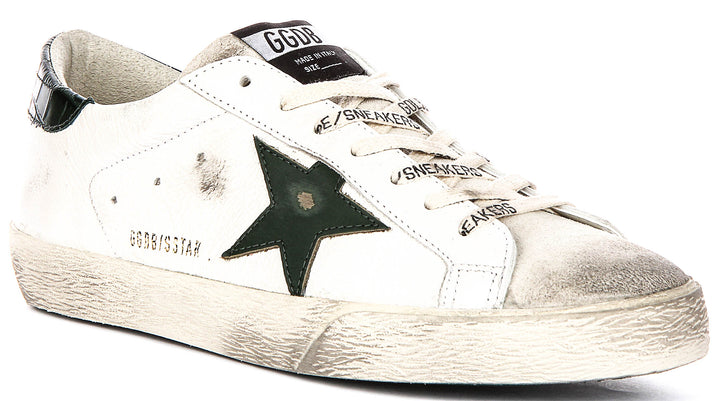 Golden Goose Super Star In White Green For Men