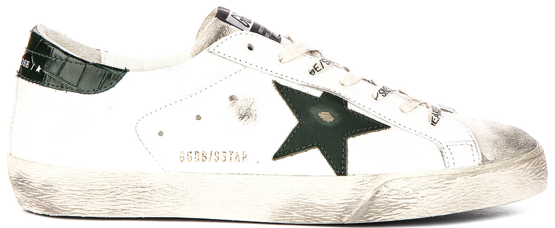 Golden Goose Super Star In White Green For Men