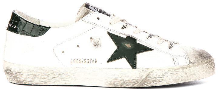 Golden Goose Super Star In White Green For Men