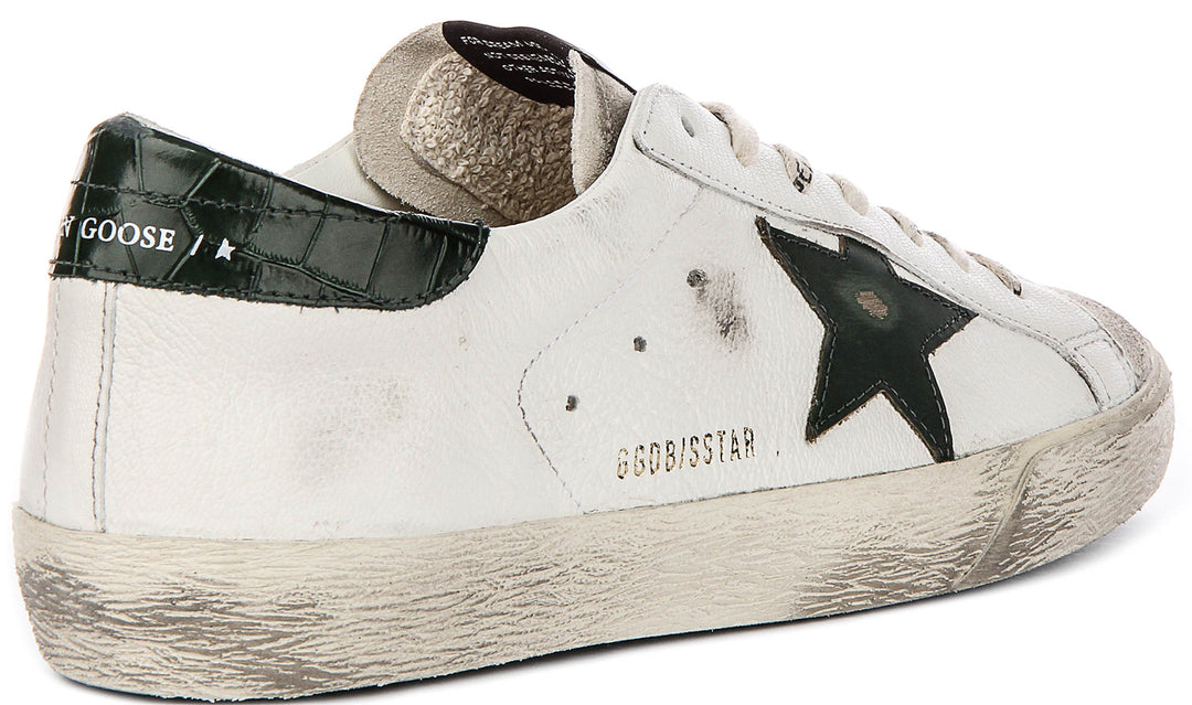 Golden Goose Super Star In White Green For Men
