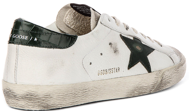 Golden Goose Super Star In White Green For Men