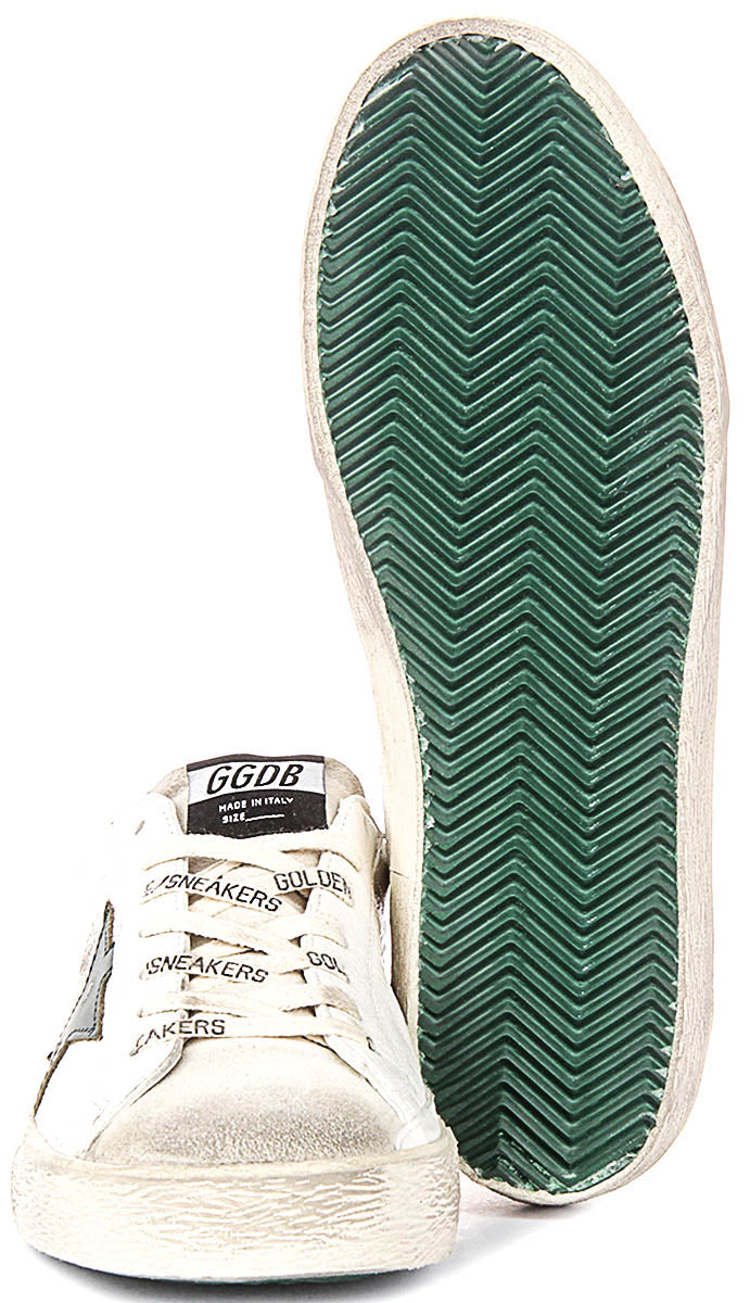 Golden Goose Super Star In White Green For Men
