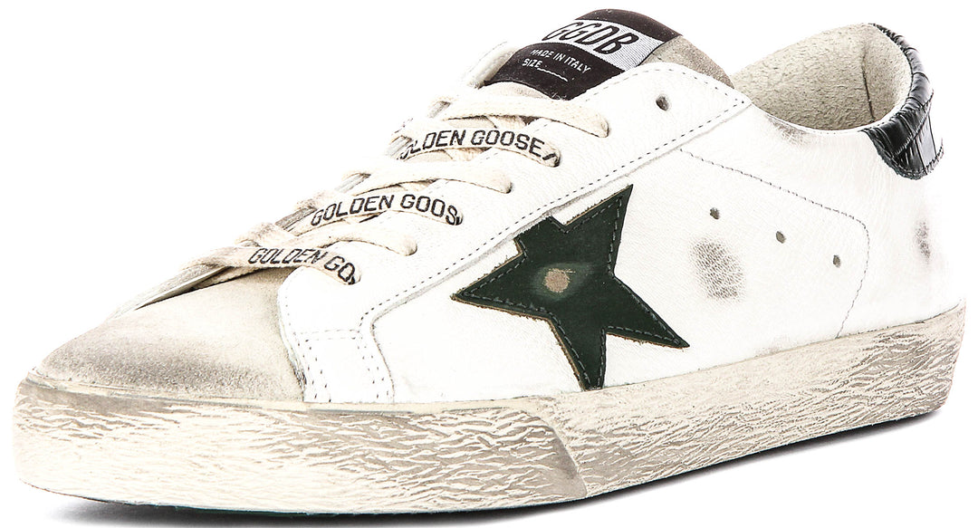 Golden Goose Super Star In White Green For Men