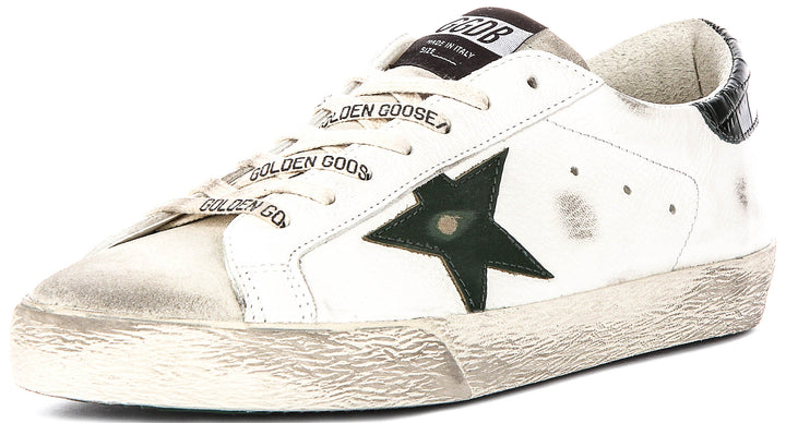 Golden Goose Super Star In White Green For Men
