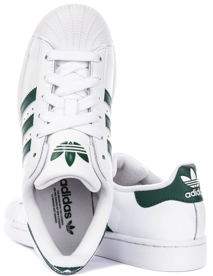 Adidas Superstar II J In White Green For Youth