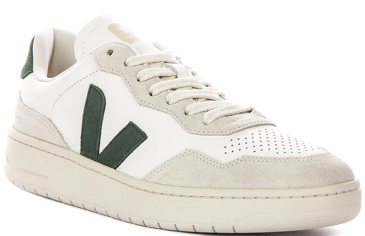 Veja V-90 Leather In White Green For Men