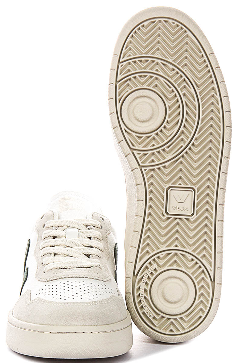Veja V-90 Leather In White Green For Men