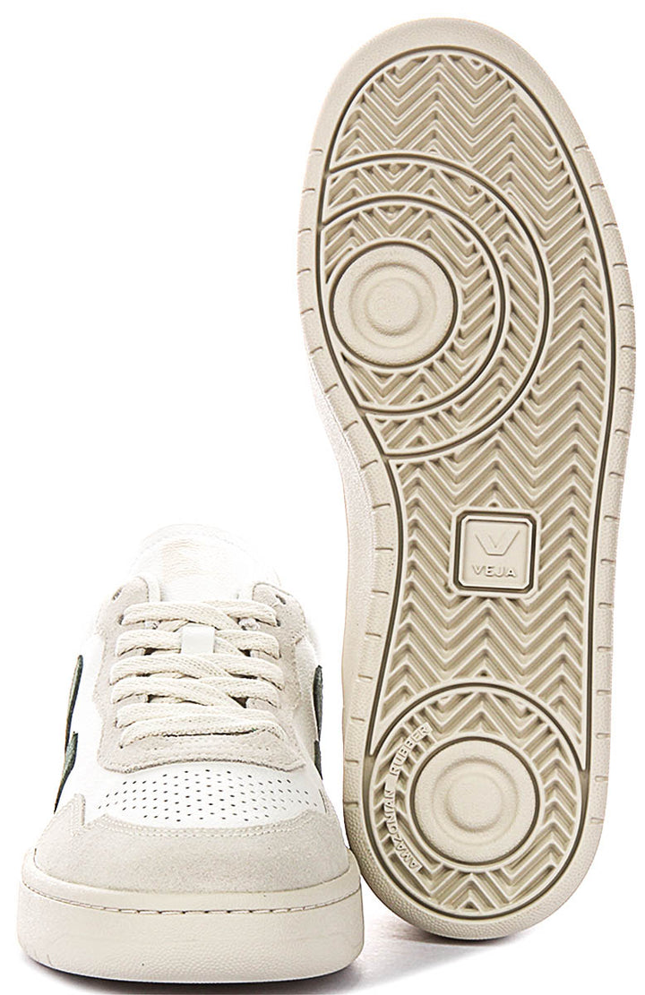 Veja V-90 Leather In White Green For Men