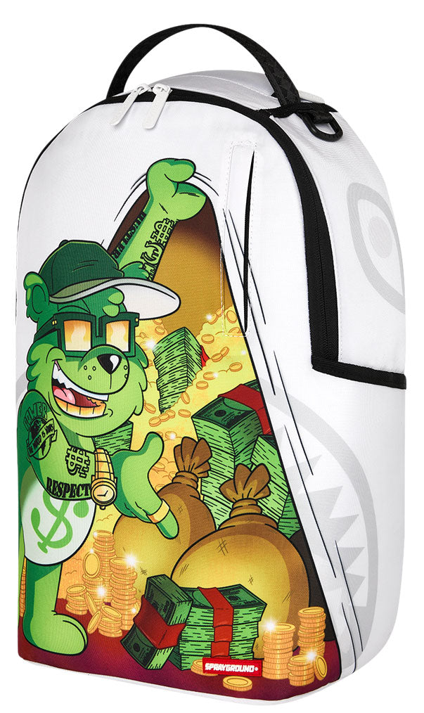 Sprayground Moneybear Cash Cub Backpack In White Green