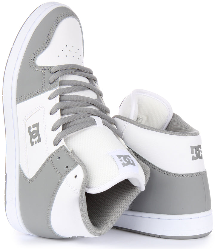 Dc Shoes Manteca 4 Hi In White Grey For Men