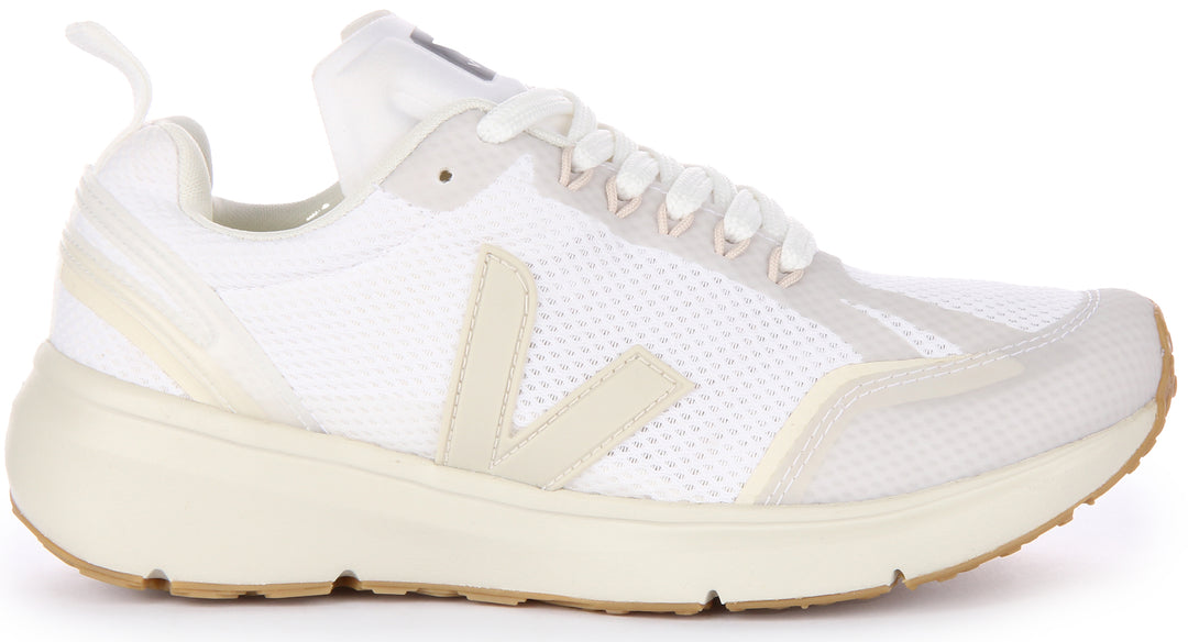 Veja Condor 2 Alveomesh Zapatillas de correr de malla con cordones para mujer en blanco gris