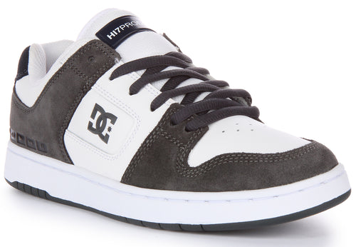 DC Shoes Manteca 4 S Baskets skate en daim à lacets poures en blanc gris