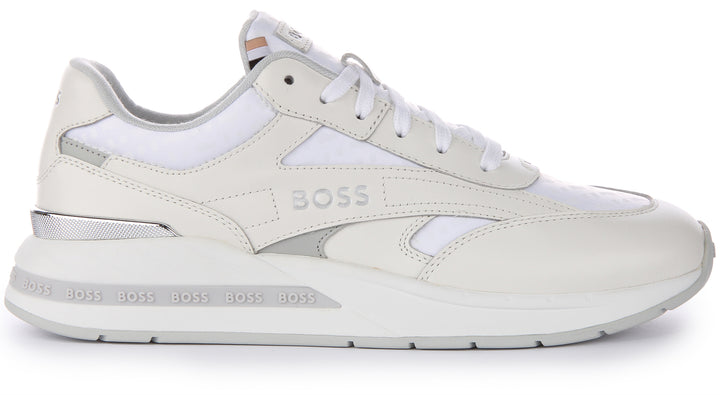 Boss Kurt Runner In White Grey For Men