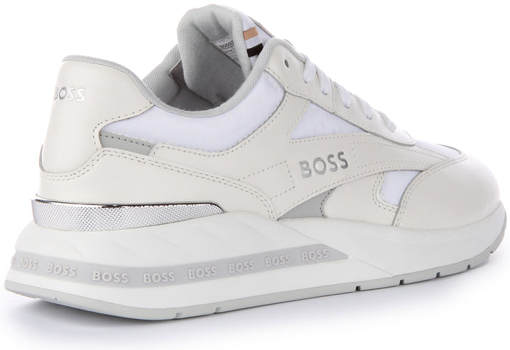 Boss Kurt Runner In White Grey For Men