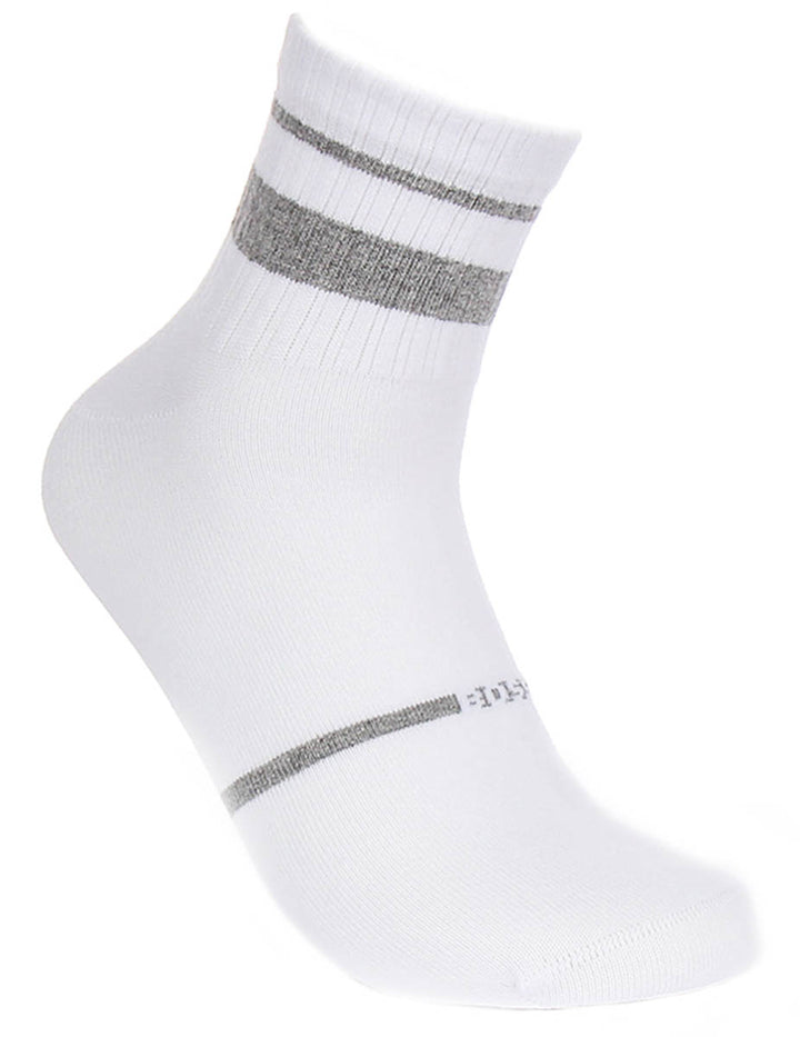 Boss 2 Pair Shoe Rib Strip In White Grey Socks