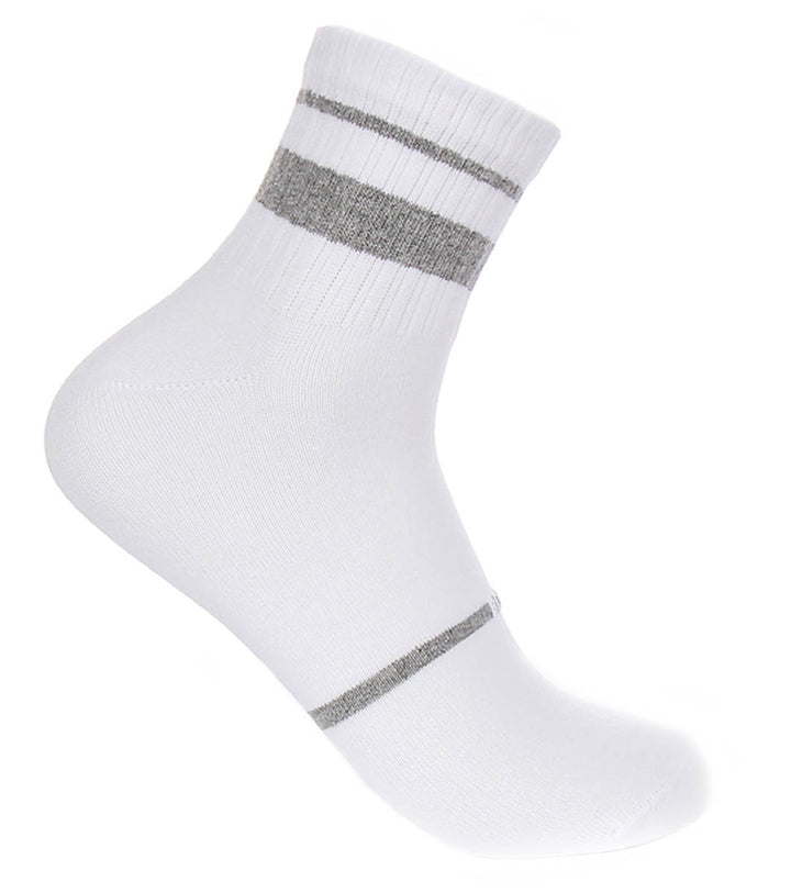 Boss 2 Pair Shoe Rib Strip In White Grey Socks