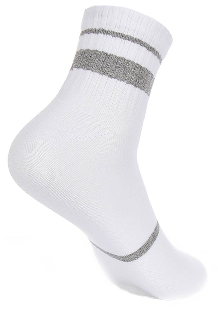 Boss 2 Pair Shoe Rib Strip In White Grey Socks