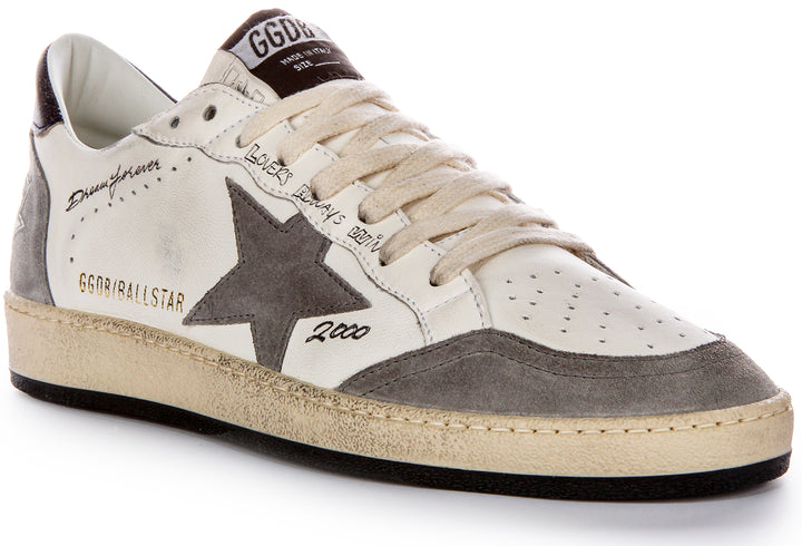 Golden Goose Ball Star In White Grey For Men