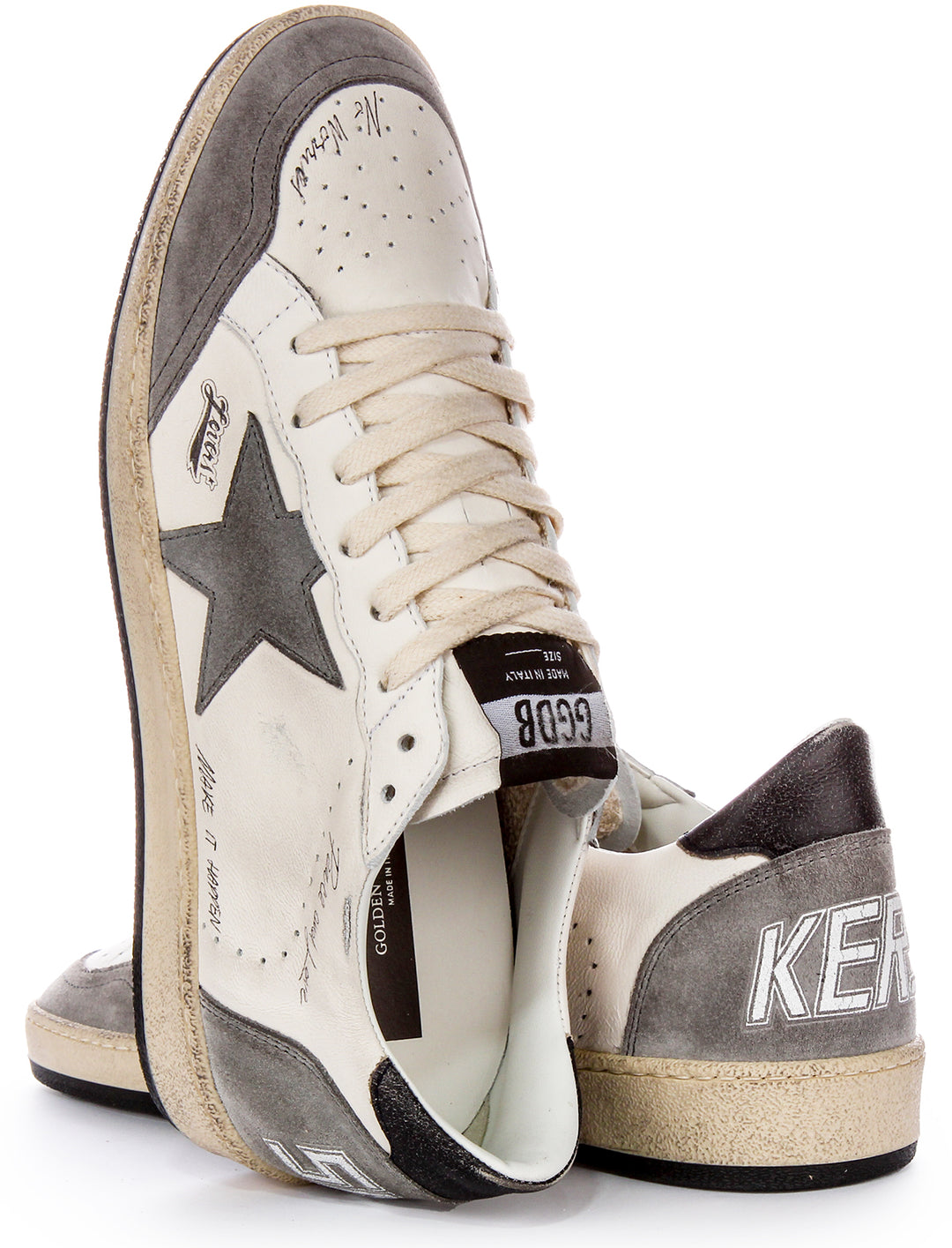 Golden Goose Ball Star In White Grey For Men