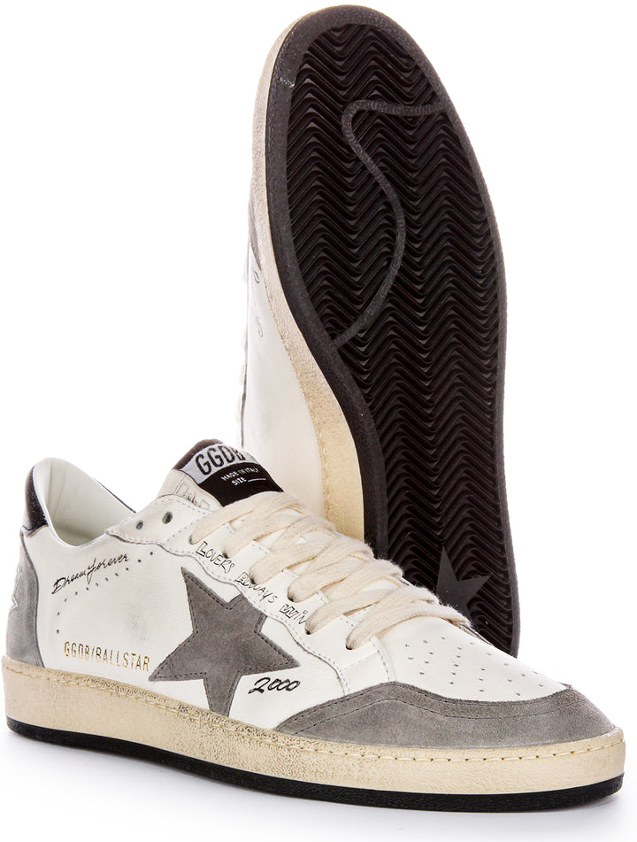 Golden Goose Ball Star In White Grey For Men