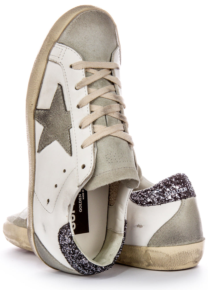 Golden Goose Super Star In White Grey For Women